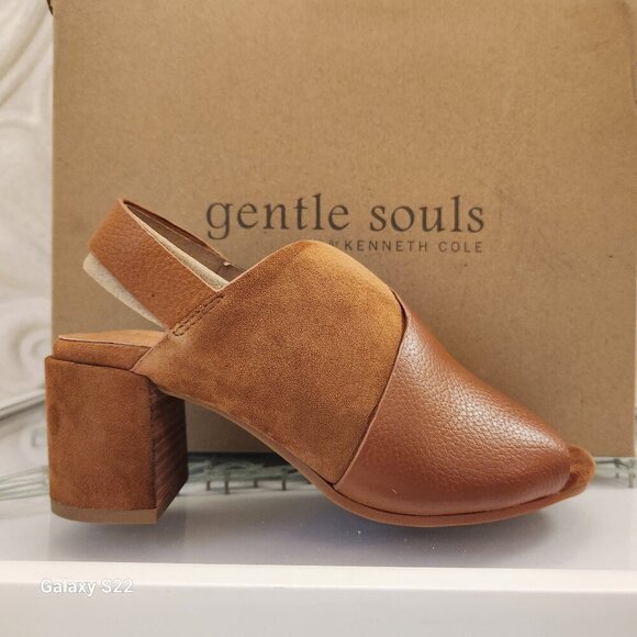 Gentle Souls " Charlene Hooded Block Heeled Leather Sandals. NIB. Size 6 - Picture 1 of 12